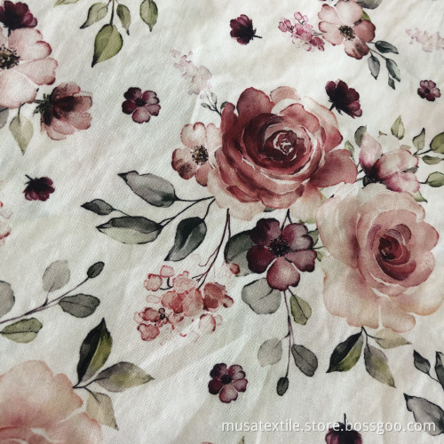 Hot Sale Floral Printed Cotton Woven Poplin Fabric